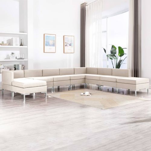 9-dijelni set sofa od tkanine krem slika 1