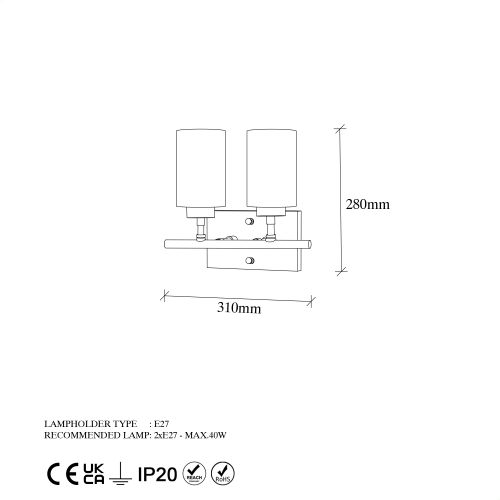 Opviq Zidna lampa, 942FLG2209 slika 8