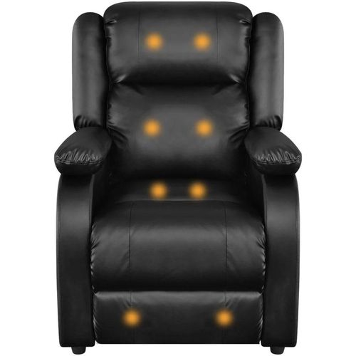 Masažna stolica od umjetne kože crna slika 9