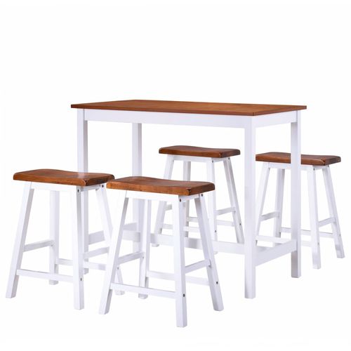 5-dijelni barski set stola i stolaca od masivnog drva slika 12