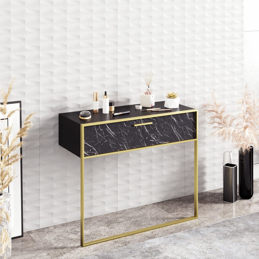 Polka - Crni Zlatni Sideboard slika 1