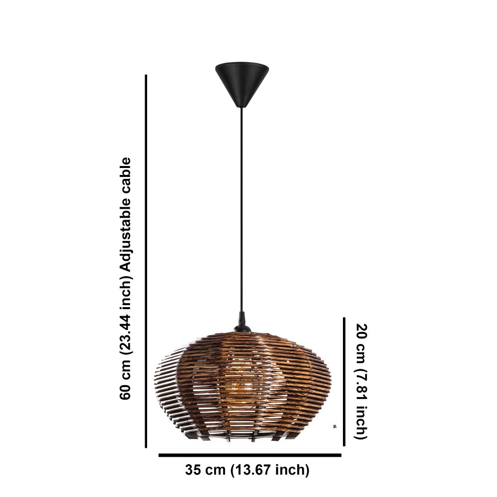 Luster Ellipse Antiquation sa Drvenim Tijelom slika 5