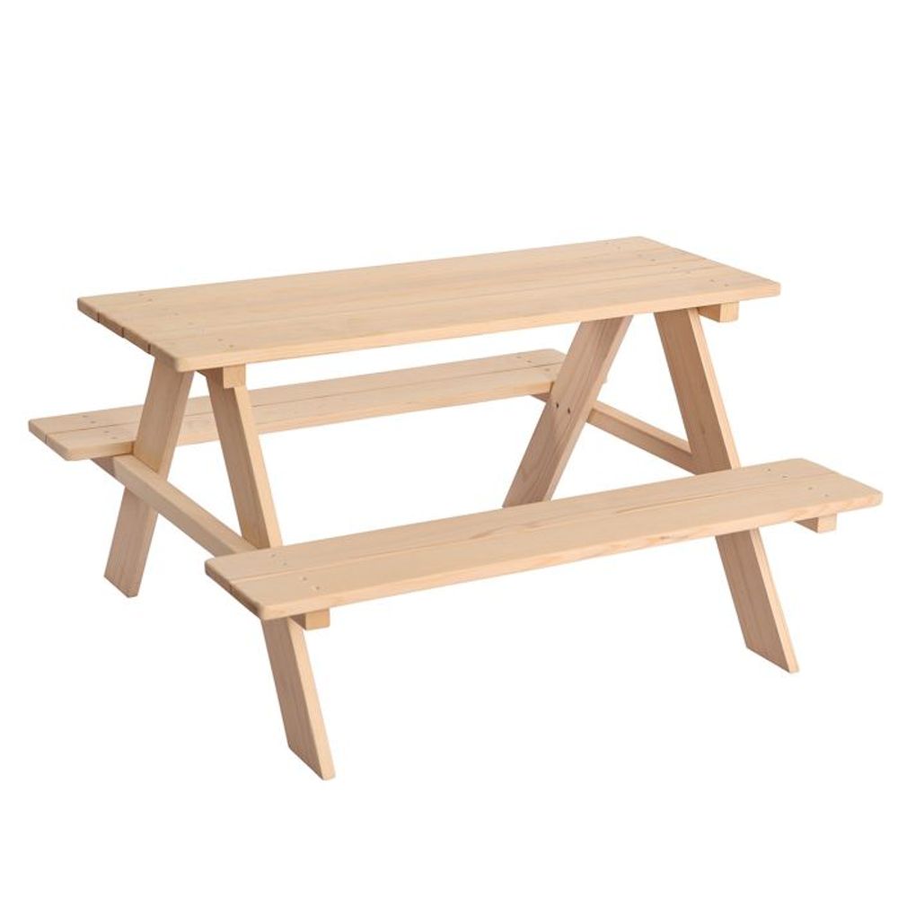 Kukka Drveni mini piknik sto sa klupama, Natural Wood slika 1