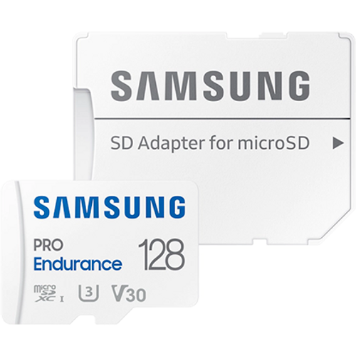 Samsung MB-MJ128KA/EU MicroSD 128GB, PRO Endurance, SDXC, UHS-I (SDR014) U3 V30 Class10, Read up to 100MB/s, Write up to 40MB/s, for 4K and FullHD video recording, w/SD adapter slika 1