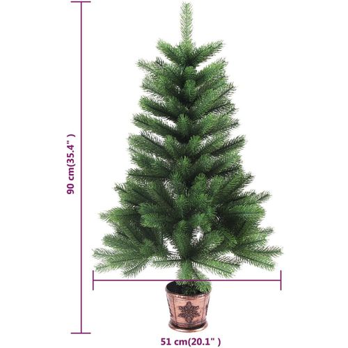 Umjetno božićno drvce s realističnim iglicama 90 cm zeleno slika 36