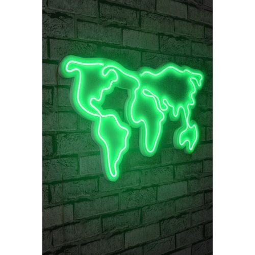 Wallity Zidna dekoracije svijetleća WORLDzeleni, World Map - Green slika 11