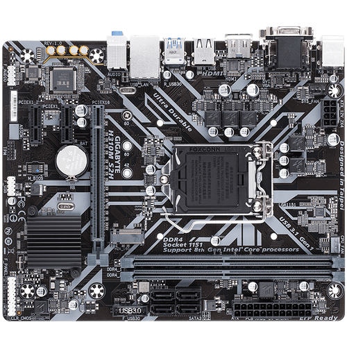 Gigabyte Main Board Desktop H310 (S1151, 2xDDR4, HDMI, DVI-D, VGA, 1xPCIex16, 2xPCIex1, ALC887, Realtek 8118 Gaming LAN, 4xSATA III, M.2, USB 3.1, USB 2.0) mATX retail slika 2