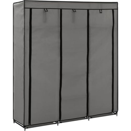 282456 Wardrobe with Compartments and Rods Grey 150x45x175 cm Fabric slika 1