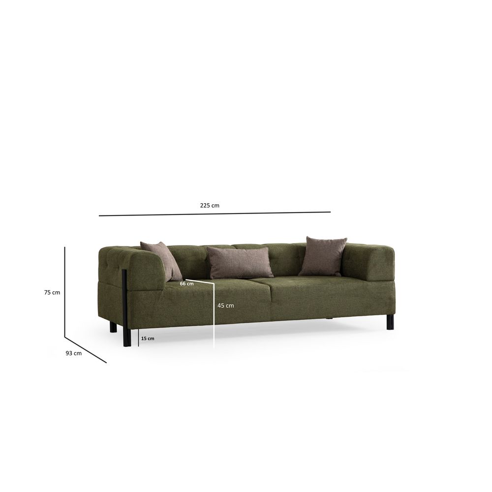 Gio 3-Sjedalna Sofa - Zelena slika 6