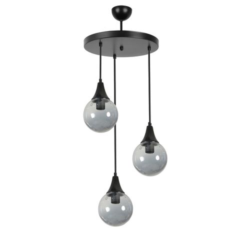 Afra 3 Lü Tepsili Siyah Füme Camlı Sarkıt Black
Fume Chandelier slika 3