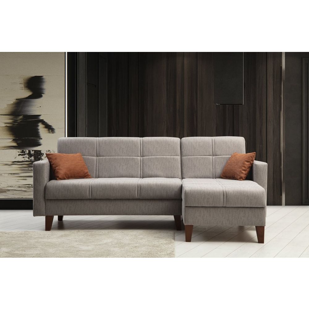 Polya - Svijetlosiva Ugaona Sofa na Razvlačenje slika 3