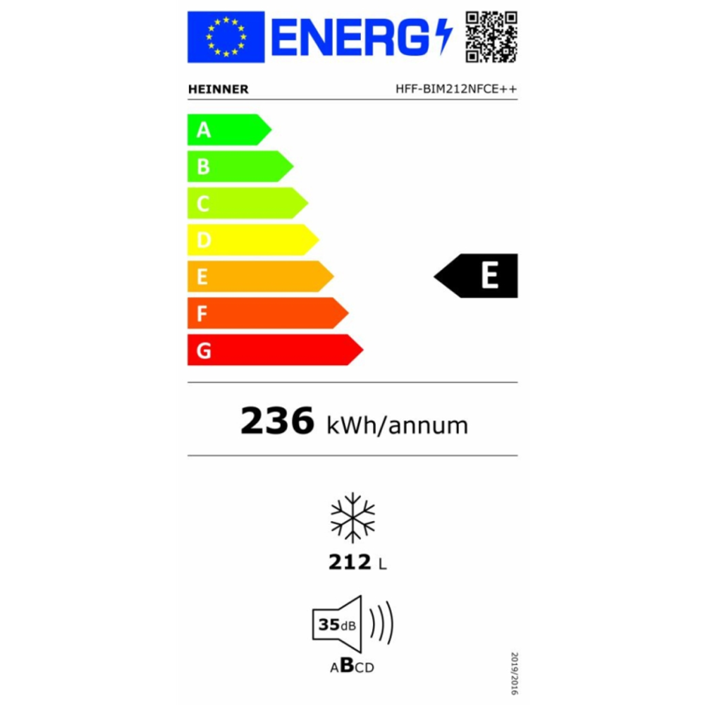 Heinner ugradbeni hladnjak HFF-BIM212NFCE++ slika 5