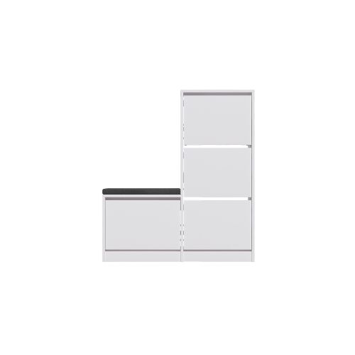 Dude - White White Shoe Cabinet slika 4