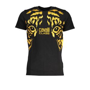 CAVALLI CLASS MEN'S SHORT SLEEVE T-SHIRT BLACK