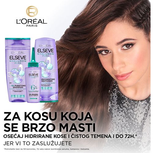 L’Oréal Paris Elseve Hyaluron pure šampon za dehidriranu kosu koja se brzo masti 400ml slika 6