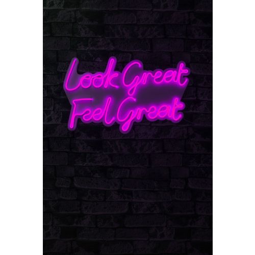 Wallity Ukrasna plastična LED rasvjeta, Look Great Feel Great - Pink slika 9