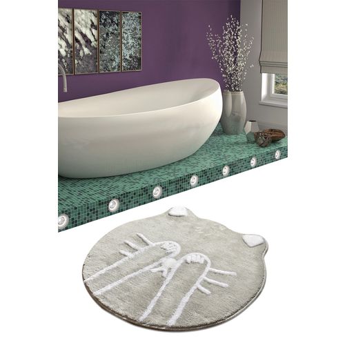 Shy Cat - Grey Multicolor Acrylic Bathmat slika 1