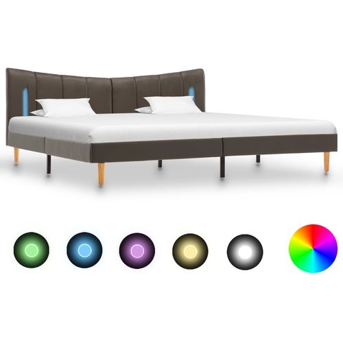 Okvir za krevet od umjetne kože LED antracit 200 x 200 cm slika 1