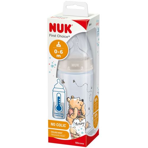 NUK Flašica First Choice+ sa indikatorom temperature 300ml 0-6mj, Winnie The Pooh - Siva slika 2