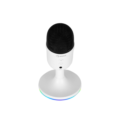 MARVO MIC-06 WH WIRED MICROPHONE RGB WHITE slika 2