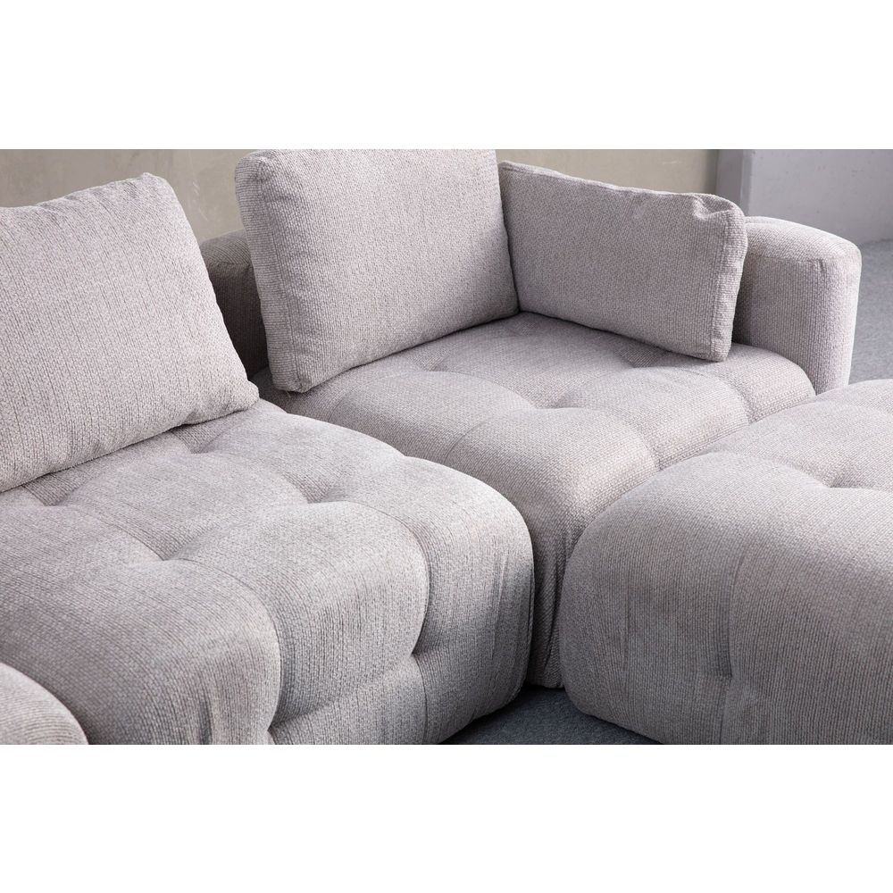 Amaris Troosjed S Sofom - Svijetlo Siva Ugaona Sofa slika 4