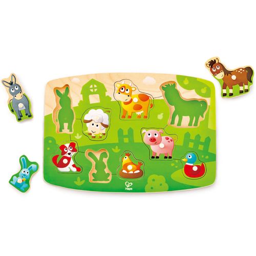 Hape Drvena slagalica Farmyard Peg Puzzle E1408A  slika 1