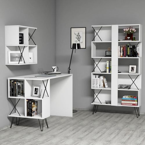 Extra 2 - White White
Black Study Desk & Bookshelf slika 2
