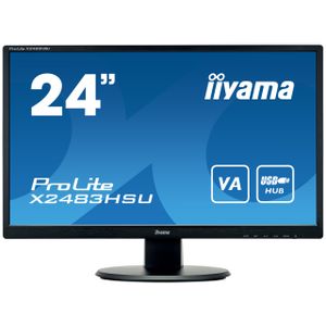 IIYAMA Monitor 24" VA-panel, 1920x1080, 250cd/m², 4ms, HDMI, DisplayPort, USB-HUB, Speakers (23,8"VIS)