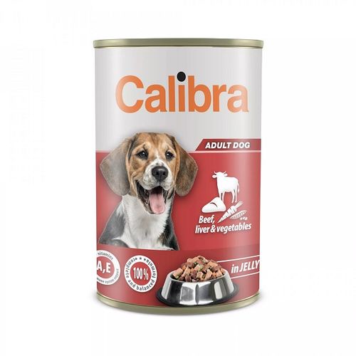Calibra Dog Konzerva Govedina, Džigerica & Povrće u Želeu, hrana za pse 1240g slika 1