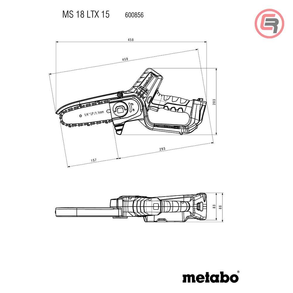 Metabo Pila Lančana Za Rezidbu Aku MS 18 LTX 15 / 18V (bez baterija i punjača) – 600856850 slika 13