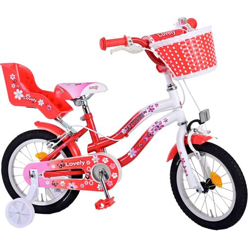 Dječji bicikl s dvije ručne kočnice Volare Lovely 14" crveno-bijeli slika 2