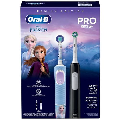 Oral-B električna četkica Familiy Edition PRO SERIES1 BLACK+PRO Kids 3 Frozen slika 2