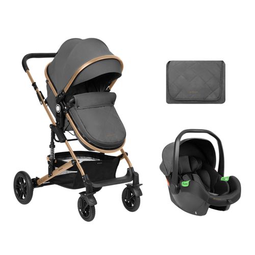 Kikka Boo kolica 3u1 Amaia + košara + autosjedalica - Dark Grey slika 1