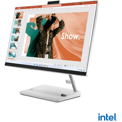 Lenovo F0GH015ERI IdeaCentre AIO 3 24IAP7 All-In-One (White) i7-13620H 10-Core (6P+4E) 4.9GHz/24MB, 16GB DDR4, 1TB-SSD-NVMe, 23.8" FHD (1920x1080) IPS, GeForce MX550 2GB, WebCam HD720p, GigaLan, WiFi AX, BT5.0, HDMI, DolbySpk HARMAN, USB UK Keyboard+Mouse, TPM, DOS slika 1