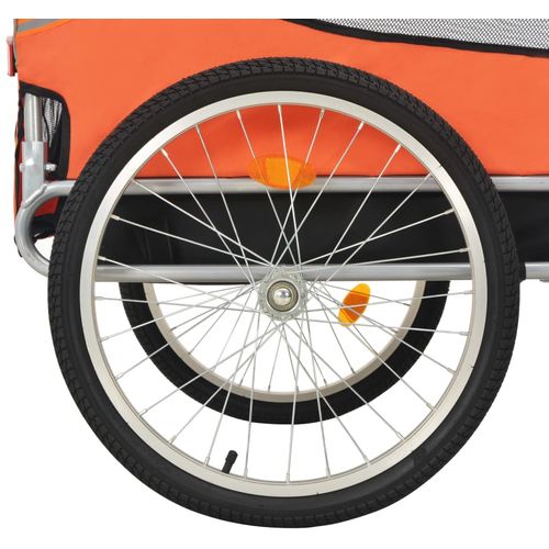 Prikolica za bicikl za psa narančasto-siva slika 4