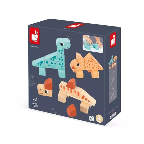 Janod Dino Cubikosaurus - Drvene Kocke slika 1