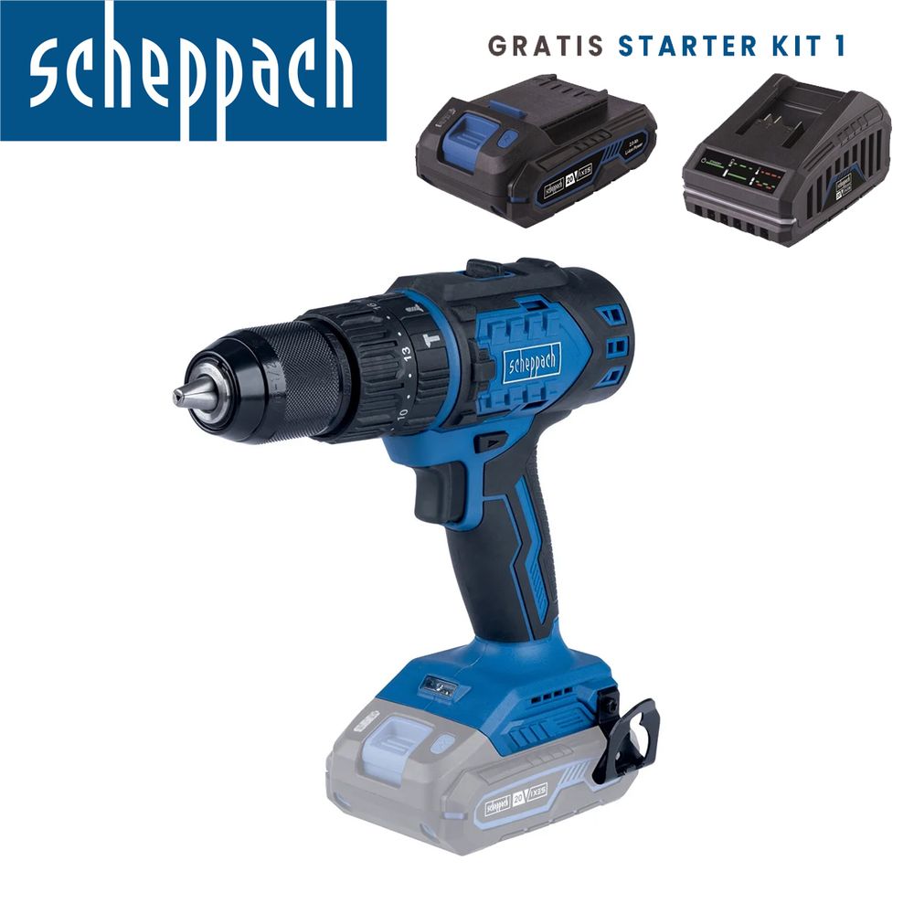Scheppach aku udarna bušilica odvijač Brushless sa baterijom i punjačem  IXES BC-CD60-X slika 1