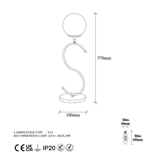 Opviq Stolna lampa, 942FLG1859 slika 8