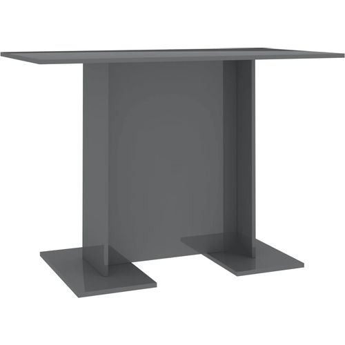 Blagovaonski stol visoki sjaj sivi 110 x 60 x 75 cm od iverice slika 2