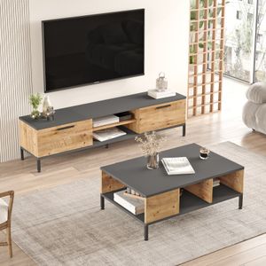 Rl5-Aa Atlantic Pine Anthracite Set Namještaja za Dnevnu Sobu