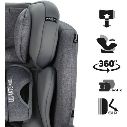 Bebe Stars autosjedalica Levante 360° 0-36kg ISOFIX - Grey slika 8