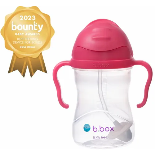 b.box Sippy cup bočica sa slamkom - raspberry slika 3