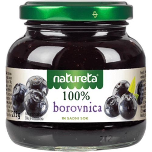 Natureta 100% džem borovnica 215g slika 1