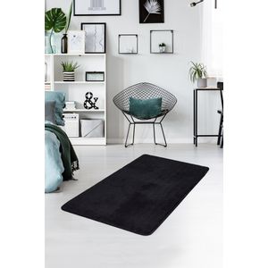 Milano - Black   Black Acrylic Carpet (70 x 120)