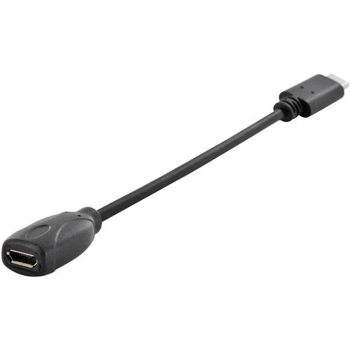 Digitus USB kabel USB 2.0 USB-C® utikač, USB-Micro-B utičnica 0.15 m crna okrugli, utikač primjenjiv s obje strane, dvostruko zaštićen AK-300316-001-S slika 3