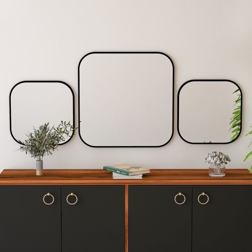 Atlantis Large - Black Black Decorative Chipboard Mirror slika 3