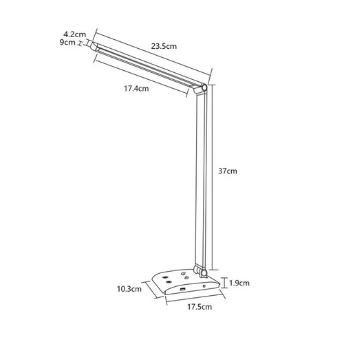 ASALITE stolna LED lampa s prigušivačem 7W 450lm CCT bežična USB, crna slika 8