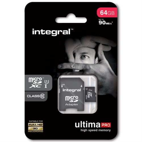 INTEGRAL Micro SDXC kartica od 64GB class10 90MB/s s SD adapterom slika 1