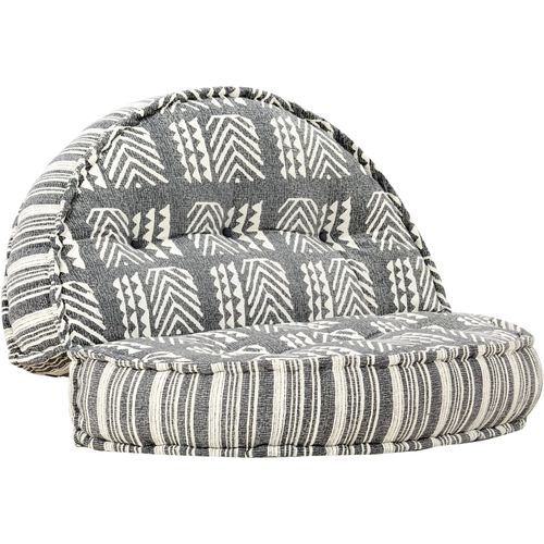 283788 Pouffe 100x20 cm Grey Stripe Fabric slika 1