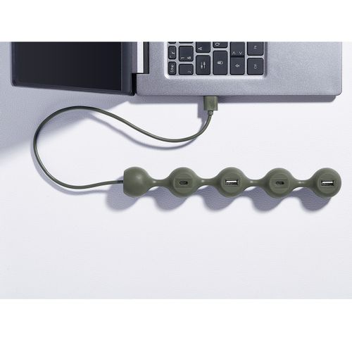 LEXON PEAS USB Hub sa 2 USB + 2 USB-C porta Kakhi boja slika 4